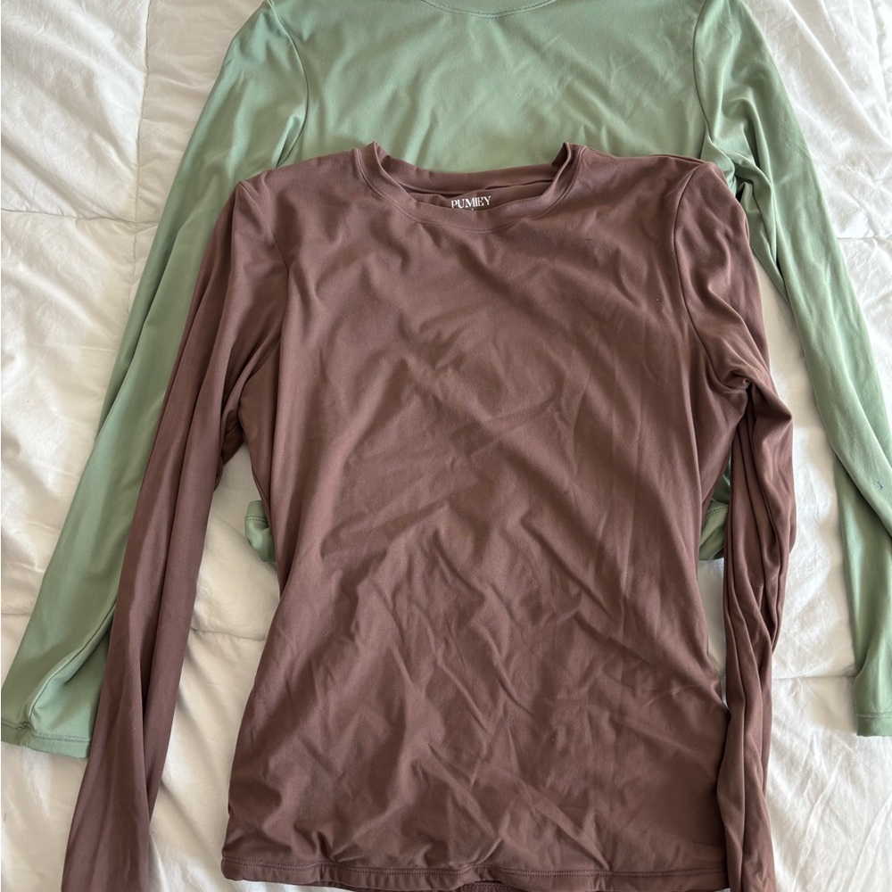 Aritzia Brown Long Sleeve Tee